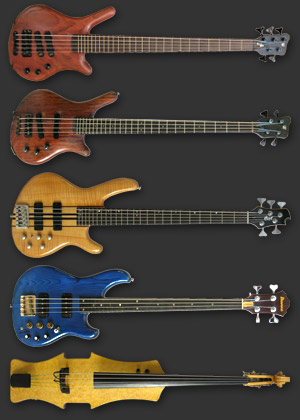 Mark Williams' bass collection